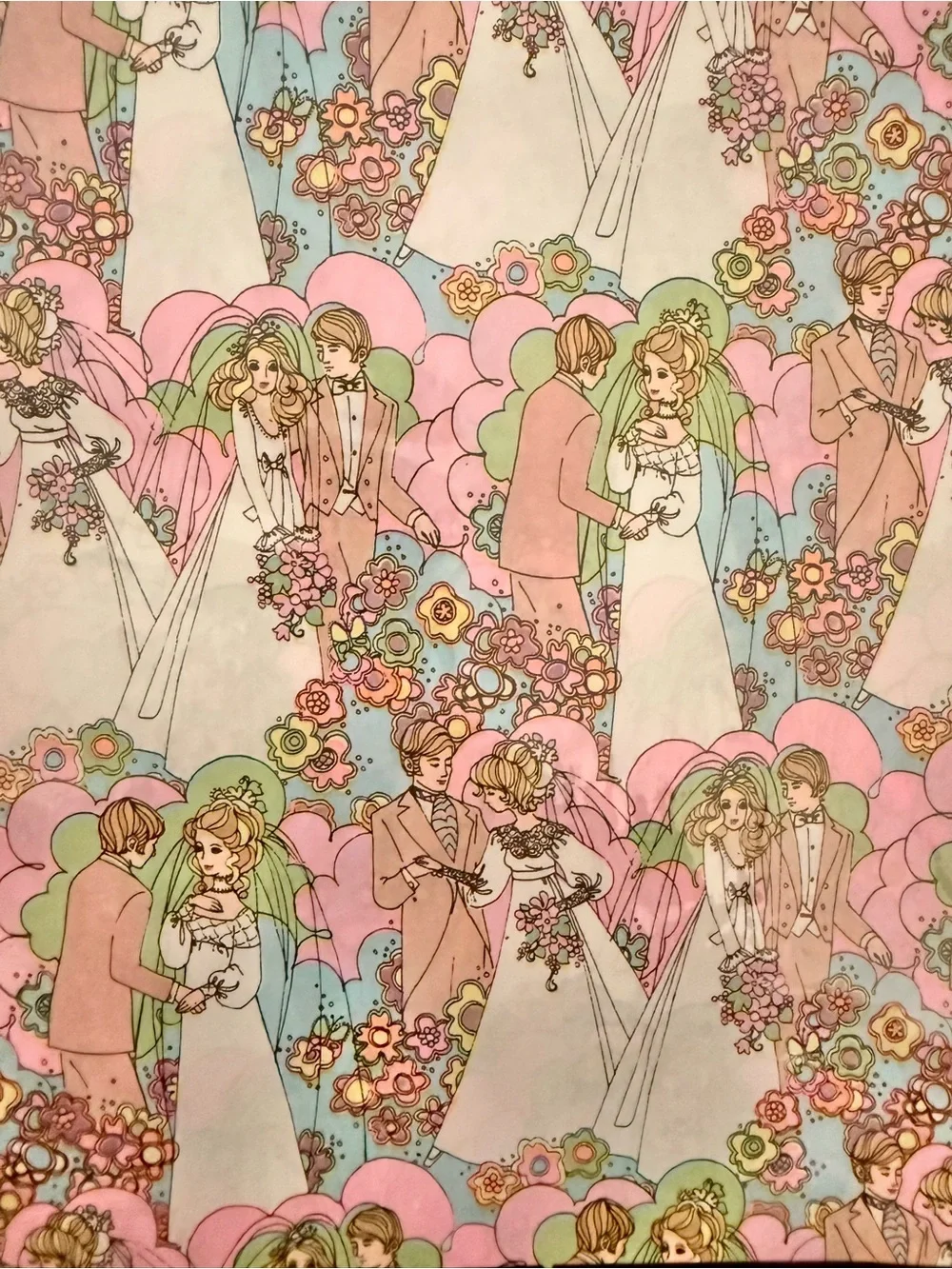 Vintage Wedding Bride and Groom Wrapping Paper by Forgetmenot Never Opened